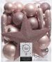Decoris 33x Lichtroze kunststof kerstballen 5-6-8 cm Mix Onbreekbare plastic kerstballen Kerstboomversiering lichtroze - Thumbnail 1