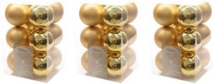 Decoris 36x Kunststof kerstballen glanzend mat goud 6 cm kerstboom versiering decoratie Kerstbal