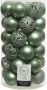 Decoris 37x Salie groene kunststof kerstballen 6 cm Mix Onbreekbare plastic kerstballen Kerstboomversiering salie groen - Thumbnail 1