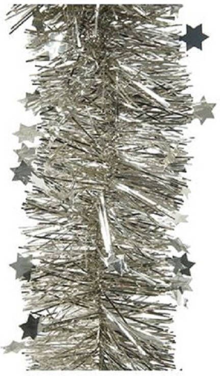 Decoris 3x Zilveren sterren kerstslingers 10 x 270 cm kerstboom Kerstslingers