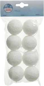 Decoris 8x Witte sneeuwballen sneeuwbollen 4 cm Decoratiesneeuw