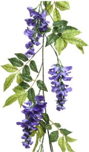 Decoris Blauwe regen wisteria kunsttak kunstplanten slinger 150 cm Kunstplanten