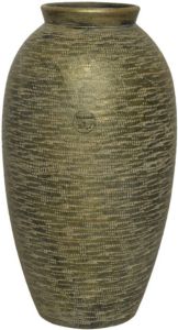 Decoris Bloemen vaas terracotta in kleur antiek goud 40 cm hoog diameter 22 cm Luxe stijlvolle vazen voor binnen Vazen