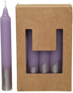 Decoris Dinerkaarsen Wax Dipped Metallic Heide Lila