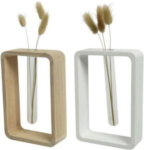 Decoris Een-bloemsvaas mdf L4.5-W12-H18cm