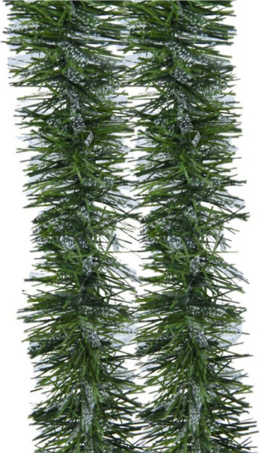 Decoris folieslinger 2x groen transparant 270 x 7 5 cm Kerstslingers