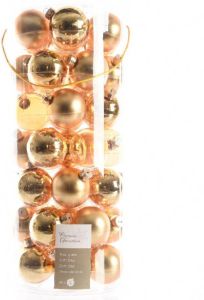 Decoris Glas Kerstballen Transparant (6cm) Box 49 Stuks Light Gold
