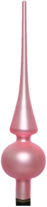 Decoris Glazen kerstboom piek lippenstift roze mat 26 cm kerstboompieken