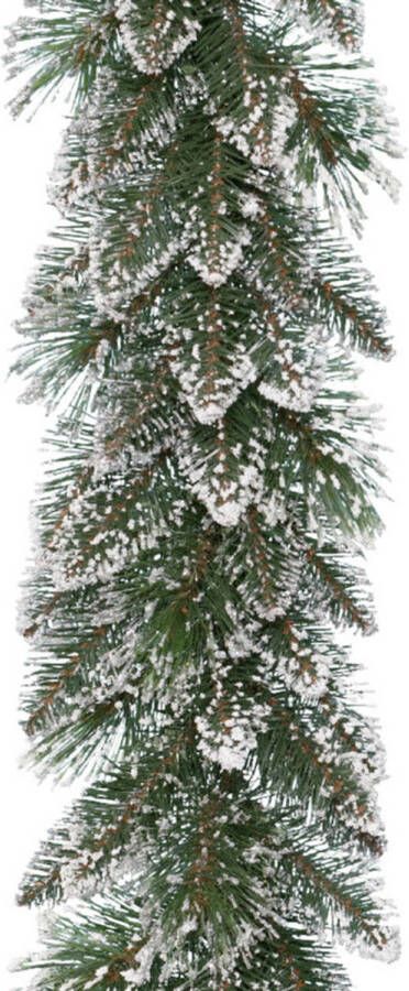 Decoris Kerst dennenslinger guirlande groen met sneeuw 30 x 270 cm Kerstslingers