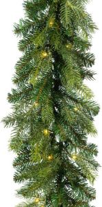 Decoris Kerst Dennenslinger Guirlande Groen Met Verlichting 20 X 270 Cm Twinkelend Guirlandes