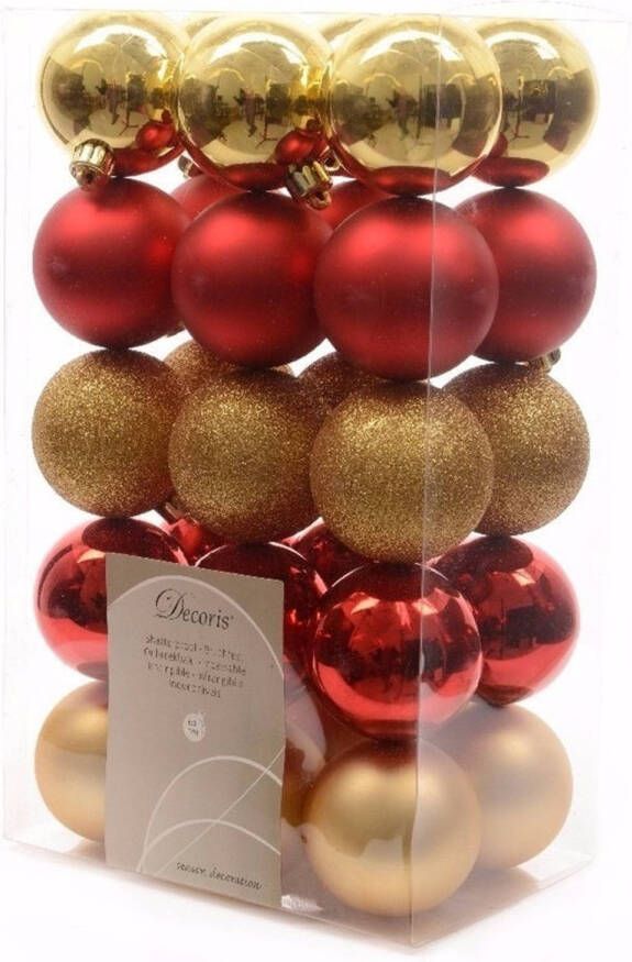 Decoris Kerst kerstballen mix 6 cm Ambiance Christmas 30 stuks Kerstbal