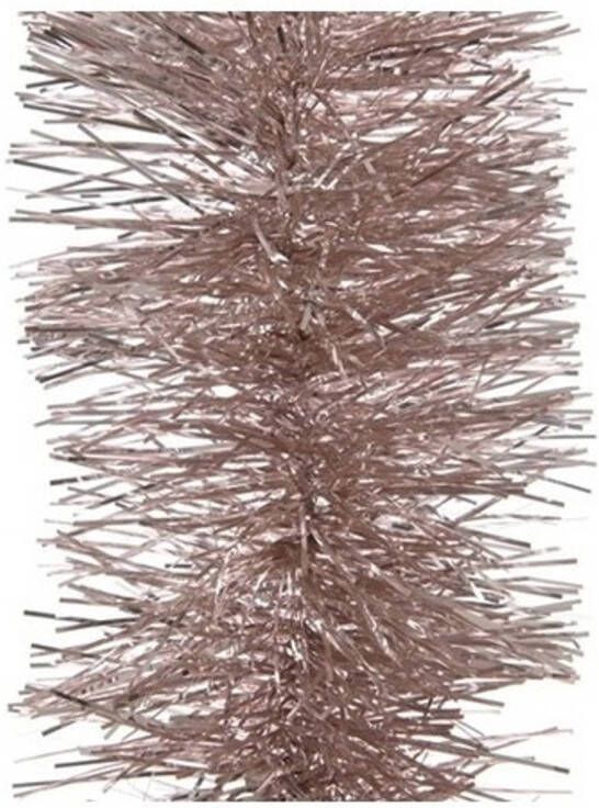 Decoris Kerst lametta guirlandes lichtroze 10 cm breed x 270 cm kerstboom versiering decoratie Kerstslingers