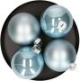 Decoris 4x stuks glazen kerstballen lichtblauw 10 cm mat glans Kerstbal - Thumbnail 2