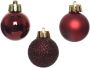 Decoris Kerstballen donkerrood 14ST kunststof 3 cm glans mat glitter Kerstbal - Thumbnail 2