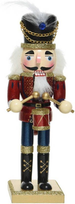 Decoris Kerstbeeldje houten notenkraker poppetje soldaat 25 cm kerstbeeldjes