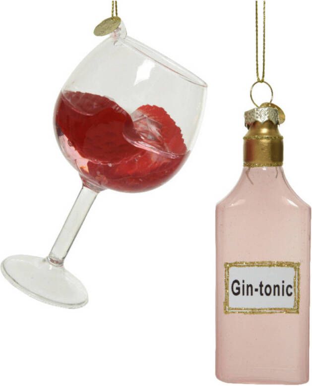 Decoris Kersthangers Gin Tonic en glas 12 cm 2ST Kersthangers