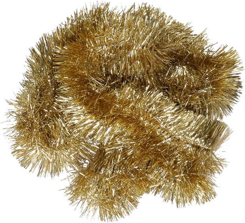 Decoris Kerstslinger goud 270 x 7 cm glans lametta folie slinger Kerstslingers