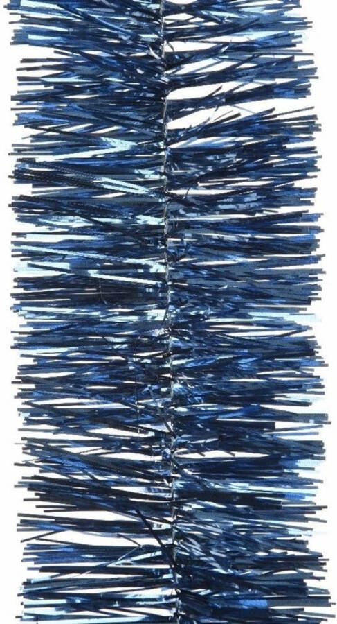 Decoris kerstslinger-guirlande donkerblauw glanzend lametta 270 cm Kerstslingers