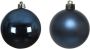 Decoris 16x Kunststof kerstballen glanzend mat donkerblauw 4 cm kerstboom versiering decoratie Kerstbal - Thumbnail 2