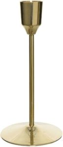 Decoris Luxe diner kaarsen staande kandelaar aluminium kleur goud 15 cm Diameter onderkant 7 cm kaars kandelaars