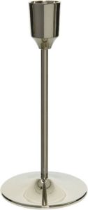 Decoris Luxe diner kaarsen staande kandelaar aluminium kleur zilver 20 cm Diameter onderkant 7 cm kaars kandelaars