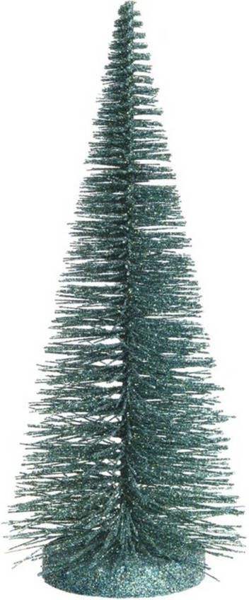 Decoris Mini decoratie glitter kerstboompje van 30 cm in het groen Kunstkerstboom