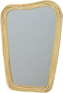Decoris Spiegel wandspiegel rotan organische vorm vierkant 40 x 35 cm Spiegels