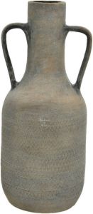 Decoris Vaas fles model terracotta grijs D19 x H45 cm Vazen