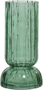Decoris Vaas bloemenvaas glas D13 x H26 cm groen Vazen