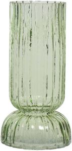 Decoris Vaas bloemenvaas glas D13 x H26 cm lichtgroen Vazen