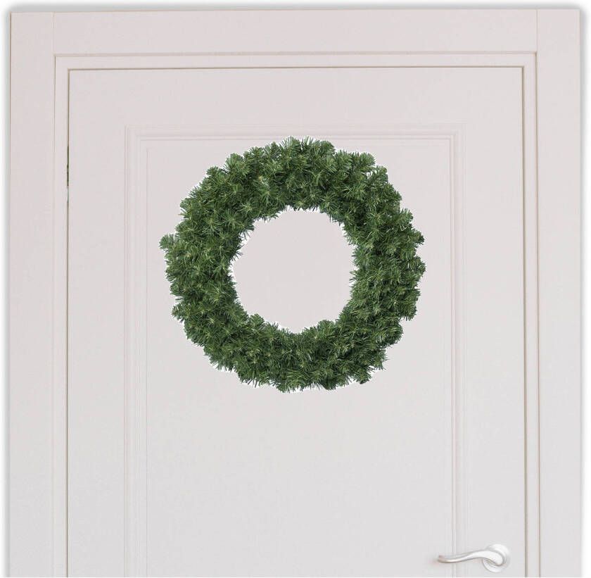 Decoris Voordelige groene deurkransen kerstkransen 50 cm Kerstkransen