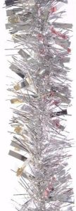 Decoris Kerstboom folie slinger zilver 200 cm Kerstslingers