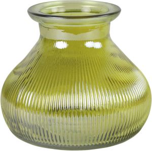 Decostar Bloemenvaas geel transparant glas H12 x D15 cm Vazen