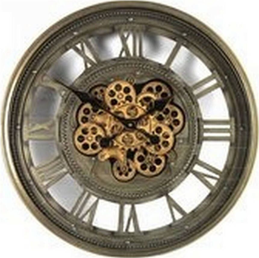Yellow Webshop Luxury label wandklok Marinus 60 cm staal groen goud