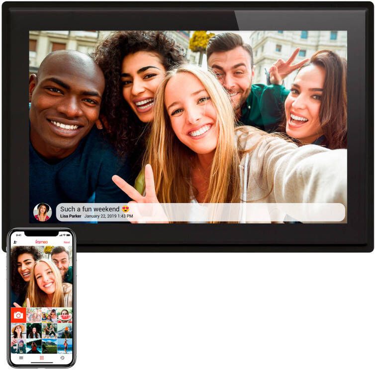 Denver Digitale Fotolijst HD 10.1 Inch 16GB Fotokader met Frameo App IPS Touchscreen Zwart