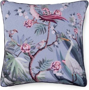 Descanso Sierkussen Sarenza met bloemenprint en vogels (1 stuk)