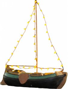 Dickensville decoratieboot Snekerpan Skûtsje led zwart groen
