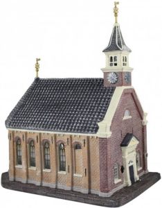 Dickensville Nicolaaskerk Stavoren led 26 cm porselein bruin