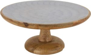 Dijk Natural Collections DKNC Cake standaard mango hout 28x12 cm Grijs