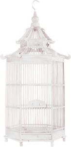 Dijk Natural Collections DKNC Decoratie vogelkooi Bamboe 40x36x78cm Wit