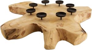 Dijk Natural Collections DKNC Theelicht houder teak hout 50x50x7cm Natuurlijk