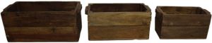 Dijk Natural Collections -Krat gerecycled hout set-Naturel-45x25x20