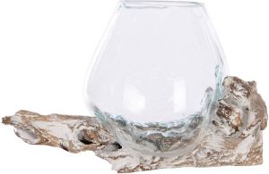Dijk Natural Collections -teak Standaard Met Glas-white-wash-28x22x26