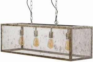 Dimehouse Brighton Hanglamp Eetkamer Industrieel Oud Zilver 4-lichts