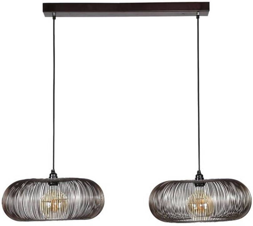 Dimehouse Hanglamp Industrieel Zwart-Goud Jill 2-Lichts