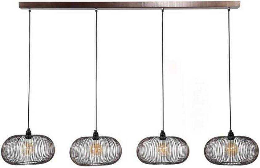 Dimehouse Hanglamp Industrieel Zwart-Goud Jill 4-Lichts