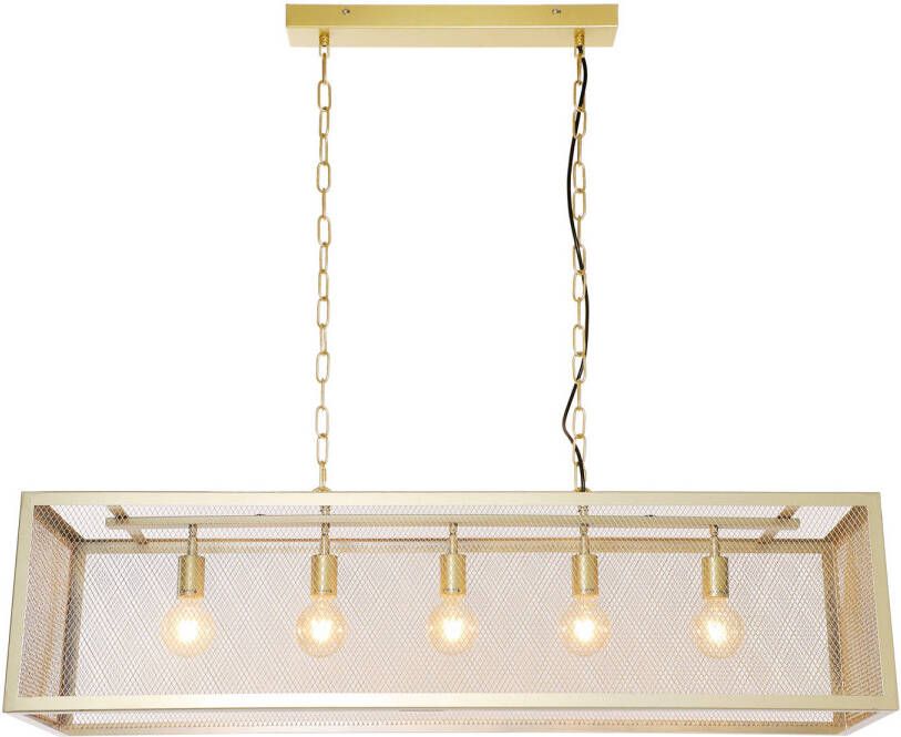 Dimehouse Industriële hanglamp Duncan 5-lichts goud