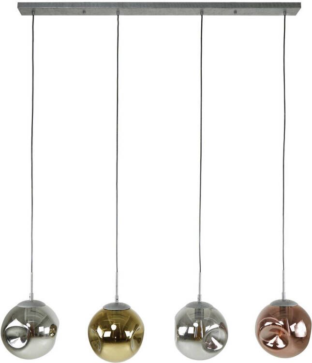 Dimehouse Industriële hanglamp Ada gekleurd glas 4-lichts