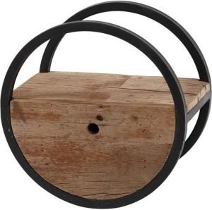Dimehouse Industrieel rond wandrek hout en metaal Liv 30 cm
