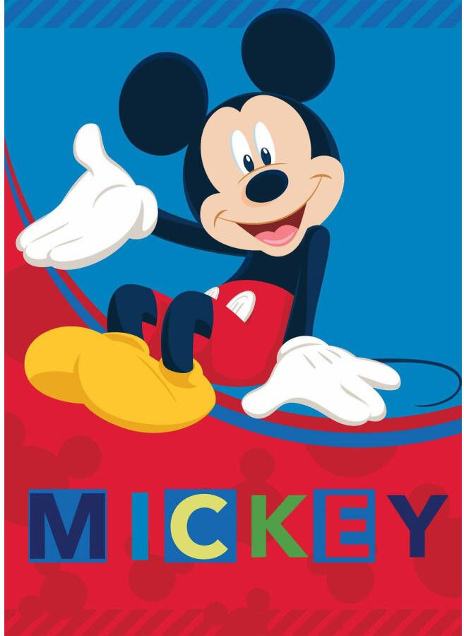 Disney Mickey Mouse Fleecedeken plaid 100 x 140 cm Rood blauw Plaids